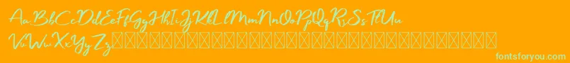 Manyland Font – Green Fonts on Orange Background