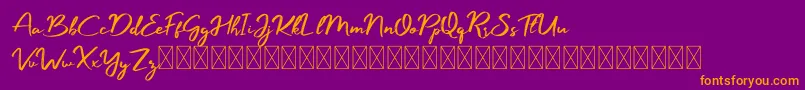 Manyland Font – Orange Fonts on Purple Background