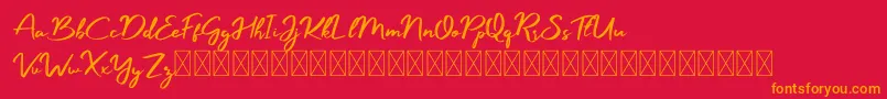 Manyland Font – Orange Fonts on Red Background