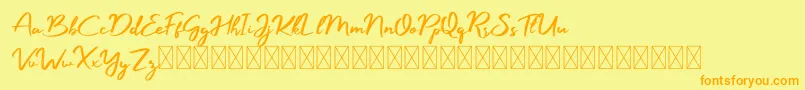 Manyland Font – Orange Fonts on Yellow Background