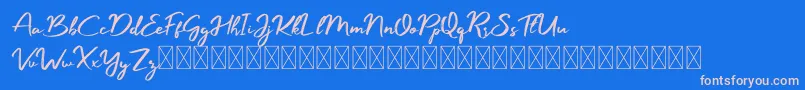 Manyland Font – Pink Fonts on Blue Background