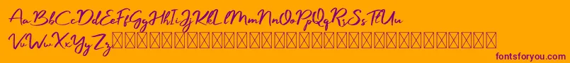 Manyland Font – Purple Fonts on Orange Background