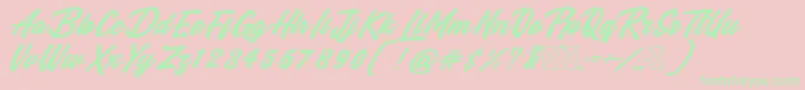 Manzein demo Font – Green Fonts on Pink Background