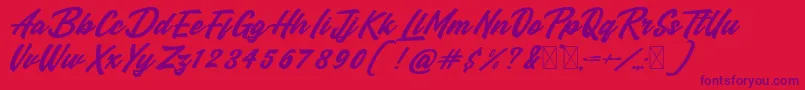 Manzein demo Font – Purple Fonts on Red Background