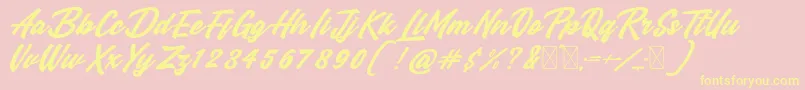 Manzein demo Font – Yellow Fonts on Pink Background