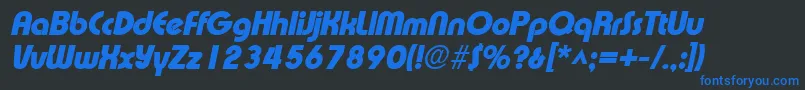 ExpressalhBoldItalic Font – Blue Fonts on Black Background