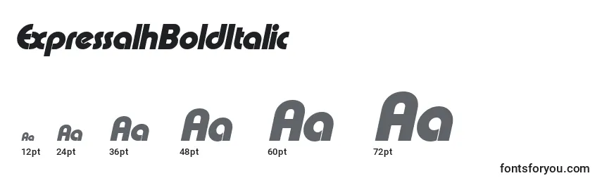 Размеры шрифта ExpressalhBoldItalic