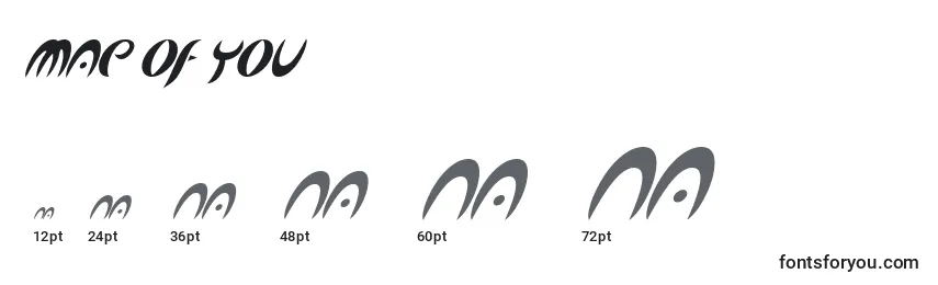 Größen der Schriftart Map of you