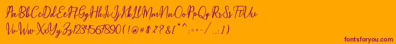 Подробнее о шрифте Maqella Script Шрифт Maqella Script – фиолетовые шрифты на оранжевом фоне