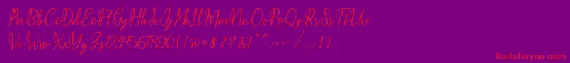 fuente Maqella Script – Fuentes Rojas Sobre Fondo Morado