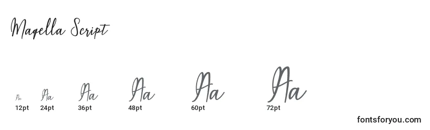 Maqella Script Font Sizes