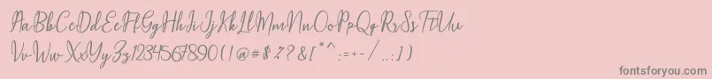 Maqella Script-Schriftart – Graue Schriften auf rosa Hintergrund