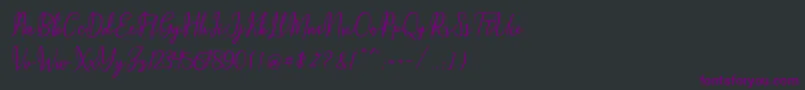 Fonte Maqella Script – fontes roxas em um fundo preto