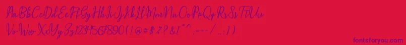 Police Maqella Script – polices violettes sur fond rouge