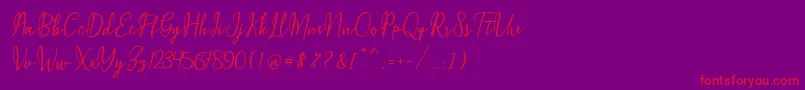 fuente Maqella Script – Fuentes Rojas Sobre Fondo Morado