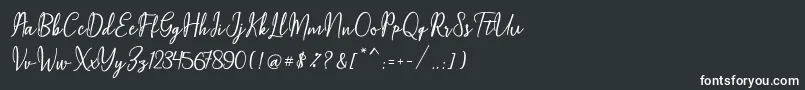 フォントMaqella Script – 黒い背景に白い文字