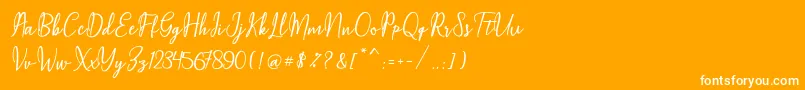 fuente Maqella Script – Fuentes Blancas Sobre Fondo Naranja