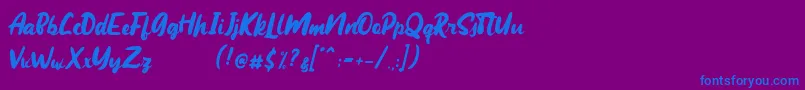 Maqueen Demo Font – Blue Fonts on Purple Background