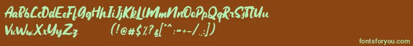 Шрифт Maqueen Demo – зелёные шрифты на коричневом фоне