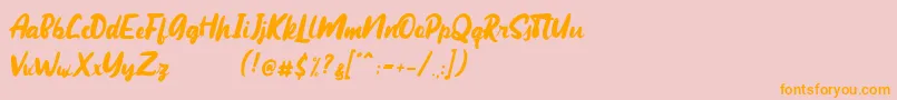 Maqueen Demo Font – Orange Fonts on Pink Background