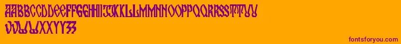 maran orthodox church Font – Purple Fonts on Orange Background