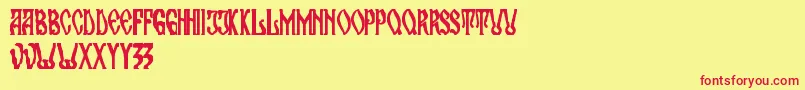 maran orthodox church Font – Red Fonts on Yellow Background