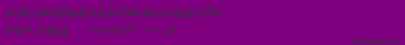 Marcela Script-Schriftart – Schwarze Schriften auf violettem Hintergrund