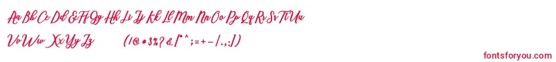 Marcela Script Font – Red Fonts on White Background