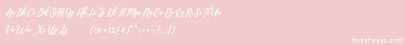 Marcela Script Font – White Fonts on Pink Background