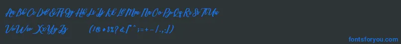 Шрифт Marcela Script – синие шрифты на чёрном фоне