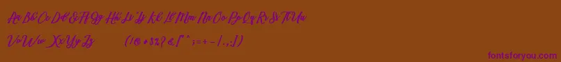 Marcela Script Font – Purple Fonts on Brown Background