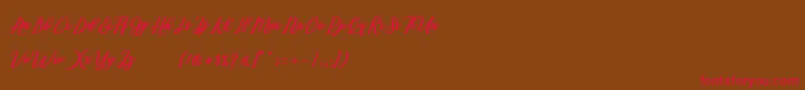 Marcela Script Font – Red Fonts on Brown Background