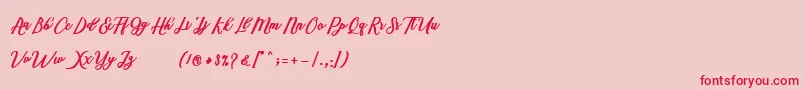 fuente Marcela Script – Fuentes Rojas Sobre Fondo Rosa