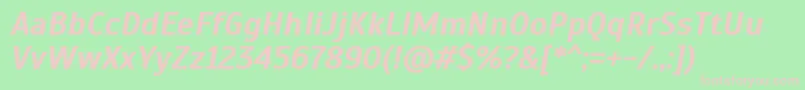 ScadaBoldItalic Font – Pink Fonts on Green Background