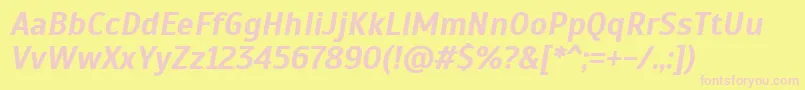 ScadaBoldItalic Font – Pink Fonts on Yellow Background