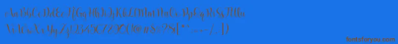 Marcellina Script Font – Brown Fonts on Blue Background