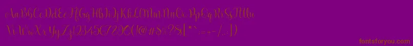 Marcellina Script Font – Brown Fonts on Purple Background