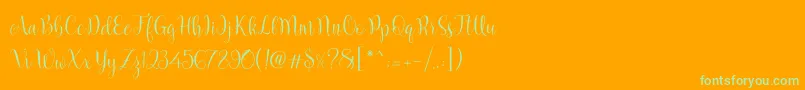 Marcellina Script-Schriftart – Grüne Schriften auf orangefarbenem Hintergrund