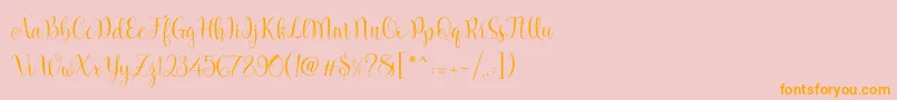 fuente Marcellina Script – Fuentes Naranjas Sobre Fondo Rosa