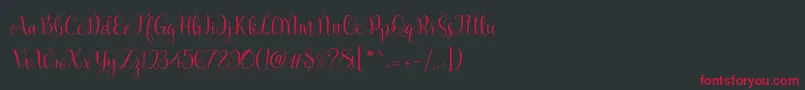Marcellina Script Font – Red Fonts on Black Background