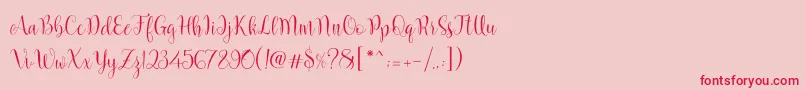 フォントMarcellina Script – ピンクの背景に赤い文字