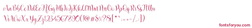 Marcellina Script Font – Red Fonts on White Background