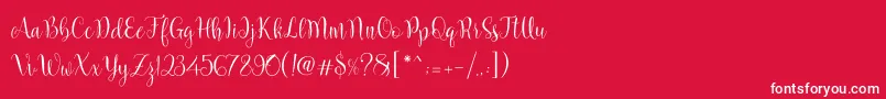 Marcellina Script Font – White Fonts on Red Background