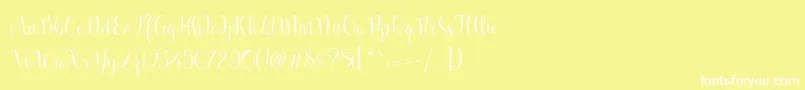 フォントMarcellina Script – 黄色い背景に白い文字