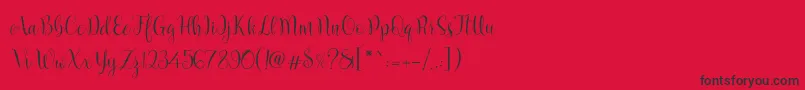Marcellina Script-fontti – mustat fontit punaisella taustalla