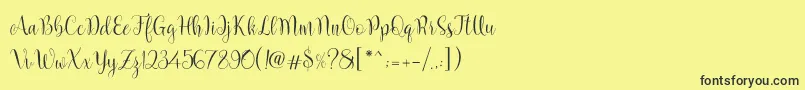 Marcellina Script-fontti – mustat fontit keltaisella taustalla