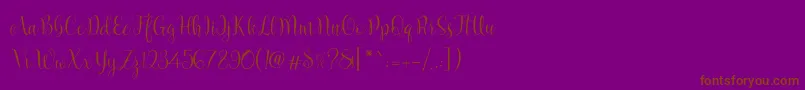 Marcellina Script Font – Brown Fonts on Purple Background