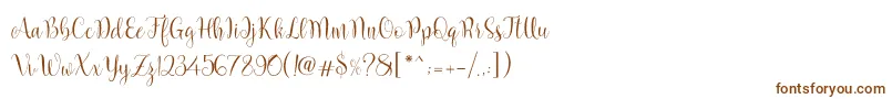 Marcellina Script-fontti – ruskeat fontit valkoisella taustalla