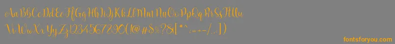 Marcellina Script Font – Orange Fonts on Gray Background