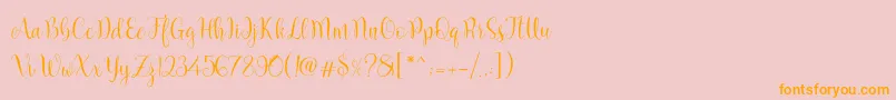 Police Marcellina Script – polices orange sur fond rose